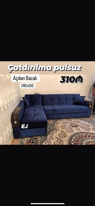 Məhsul: Künc divan – açılan, bazalı Ölçü: 240 x 150 sm Rəng/material — 1