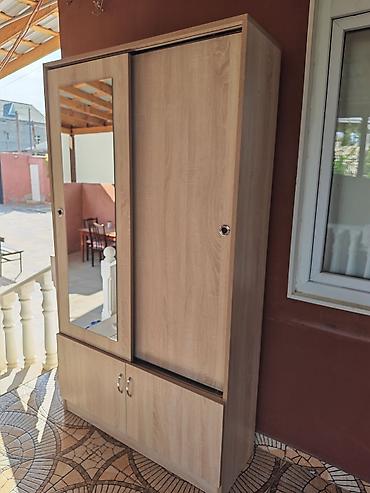 kombi şkafı: İki qapılı sürgülü şkaf – güzgülü model - Material: açıq palıd rəngli — 1
