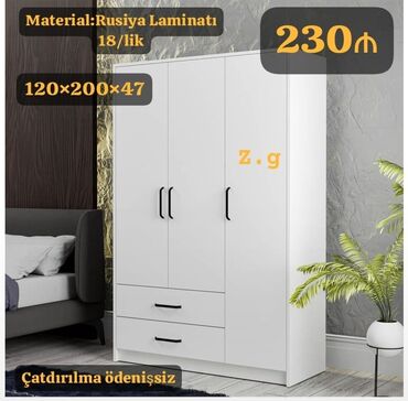 Komodlar: *Dolab 💫 230Azn* ✔️Material Rusiya Laminat 18/lik ✔️Ölçü:200×120×47