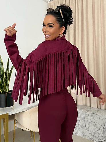 somot pantalone zenske: Jakna od velura sa resama 🌸 ✨ Efektan model koji svaki outfit čini — 6