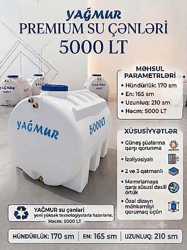 oksigen balonu icarə: Yağmur brendi 5000 Lt üfüqi polietilen su çəni - Material: Qida — 1