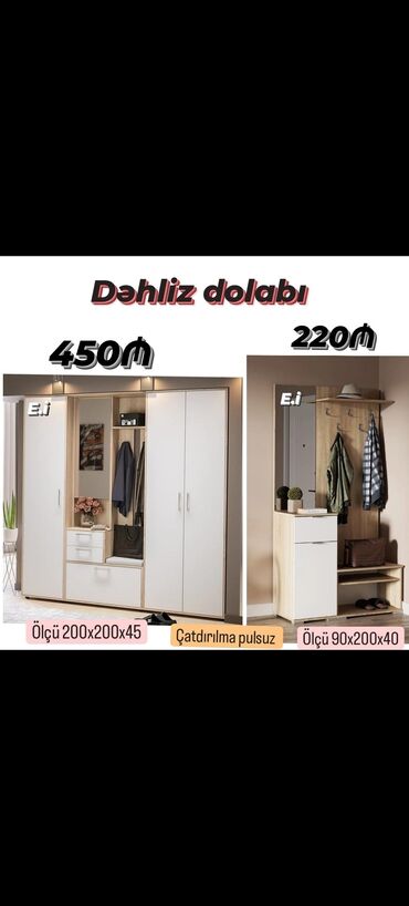 dehliz mebeli instagram: Dəhliz dolabı, Yeni, 2 qapılı, Kupe, Düz dolab, Türkiyə