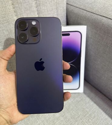 Apple iPhone: IPhone 14 Pro, 1 TB, Deep Purple, Zəmanət, Barmaq izi, Simsiz şarj