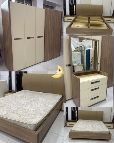 Yataq otağı dəstləri: Embawood yataq desti 590 manat.Olcu Dolab E 250/H 212/D 60.Taxt
