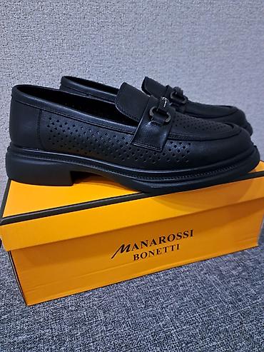 Туфли: MANAROSSI BONETTI qadın loaferləri - Rəng: qara - Material: təbii — 3