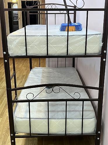 Çarpayılar: Metal çərçivəli tək nəfərlik çarpayı + döşək dəsti - Ölçü: 90×200 sm — 5