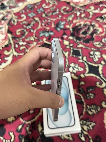 кондер: IPhone 15, Б/у, 128 ГБ, Голубой, Коробка, 83 % — 4
