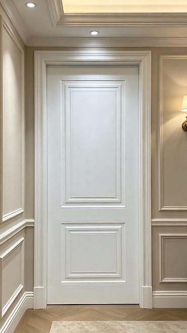Qapılar və aksessuarlar: Klassik üslubda interyer qapısı - Rəng: qar-ağ (mat) - Dizayn: dərin — 1