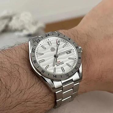 Ručni satovi: San Martin SN0129 GMT - 39mm - Bela - Seiko NH34 — 2