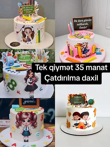 Məktəb mövzulu bəzəkli tortlar – bir sinifə başlama, “ilk dərs günü” lalafo.az -da Məktəb mövzulu bəzəkli tortlar – bir sinifə başlama, “ilk dərs günü”