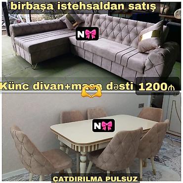 sekretar sto: Qonaq otağı dəsti yeni 
künc divan 
masa ve oturacaq — 1