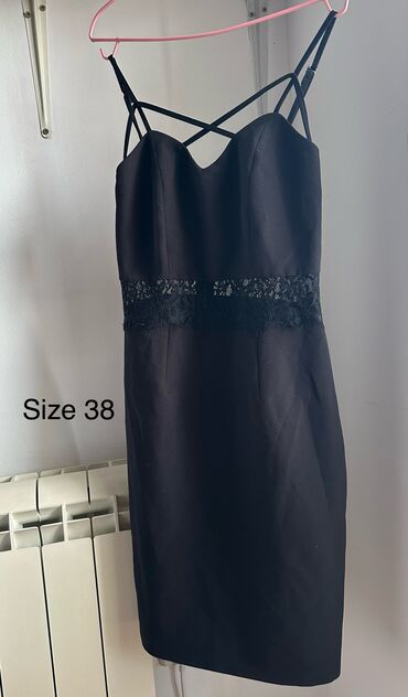 svečani top: M (EU 38), color - Black, Evening, Without sleeves