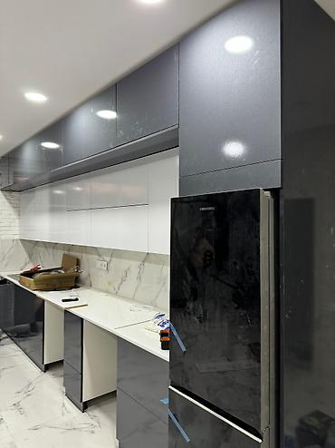 Sifarişlə mətbəx mebeli: Sifarişlə mətbəx dəsti, Özü çəkən petlələr, Mat laminat, Kredit var, Pulsuz çatdırılma — 14