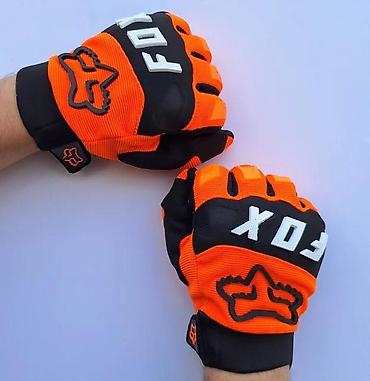 Oprema za bicikliste: FOX motocross/riderske rukavice – narandžasto/crne - Gornji deo od — 10