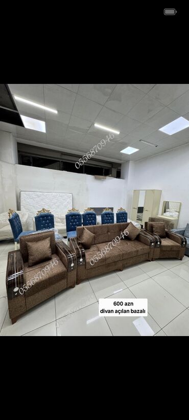 Sifarişlə divanlar: Künc divan, Qonaq otağı üçün, Parça, Bazalı, Açılan, Kitab — 7