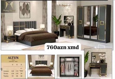 Sifarişlə mebel: İkinəfərlik çarpayı, Dolab, Termo, 2 tumba, Yeni