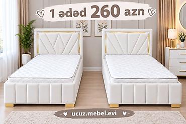 Məhsul: Tək nəfərlik çarpayı (matrasla) • Modern dizayn: ağ rəngli