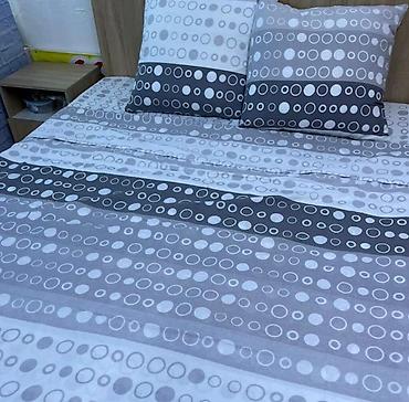 Комплекты постельного белья: Комплект постельного белья с принтом клетку, выполненный в синих и — 29