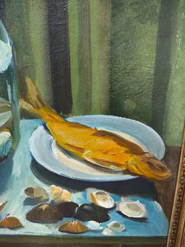 Şəkillər, tablolar: Məhsul: Orijinal yağlı boya natürmort tablo Təsvir: - Süjet: Mavi — 2