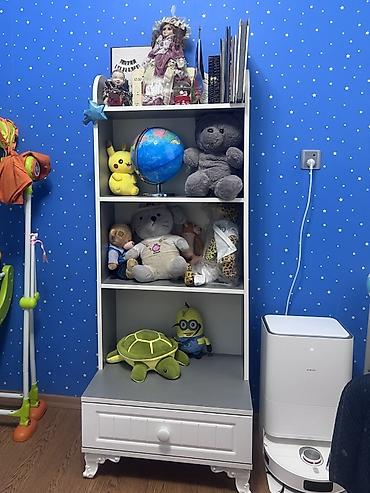 dekorativ panel: Uşaq otağı üçün funksional rəf və şkaf sistemi - Material: MDF/taxta — 1
