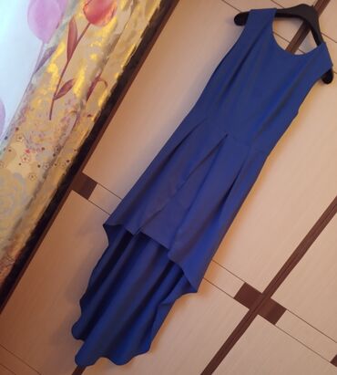 синяя вечерняя платья: Вечернее платье, Длинная модель, Без рукавов, L (EU 40)