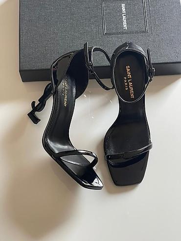 сен лоран: Босоножки, 35.5, Yves Saint Laurent, Новый, цвет - Черный, Платная доставка, Самовывоз — 3