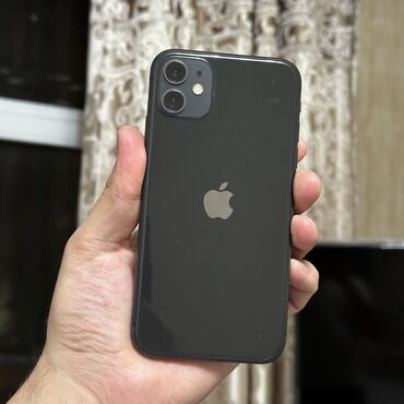 телефона бу: IPhone 11, Колдонулган, 64 ГБ, Кара, 100 %
