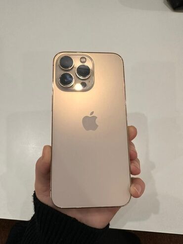 айфон в рассрочку без процентов: IPhone 13 Pro, Колдонулган, 128 ГБ, Алтын, Коргоочу айнек, 90 %