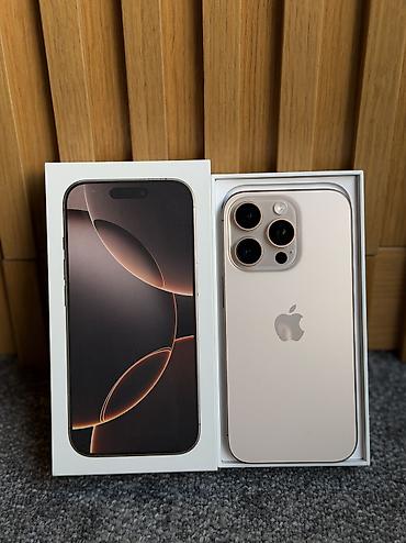 IPhone 16 Pro, Б/у, 256 ГБ, Desert Titanium, Кабель, Коробка, 91 %