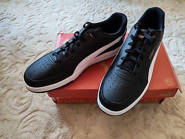legend muski kaisevi: Puma muške patike – model sa kožnim izgledom u crnoj boji sa belim — 3
