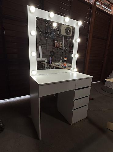 standing mirror: Туалетный столик, Новый, Со шкафом, цвет - Белый, ЛДСП — 3