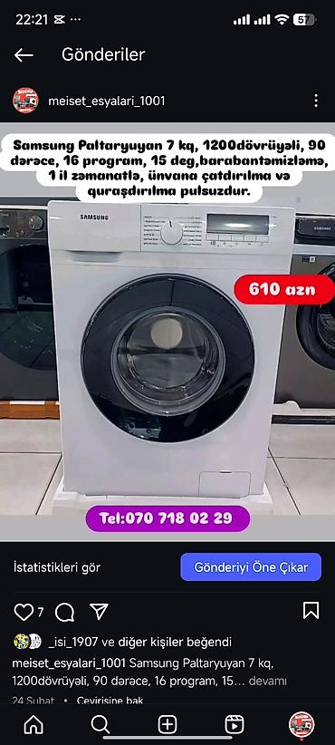 Paltaryuyan maşınlar: Paltaryuyan Anbardan satiş.Qimətlər aşagida qeyd olunub.Ünvana — 102