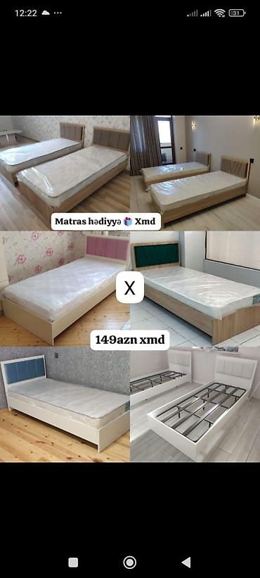 Çarpayılar: Tək nəfərlik çarpayılar – müxtəlif modellər və başlıqlar. - Yumşaq — 1