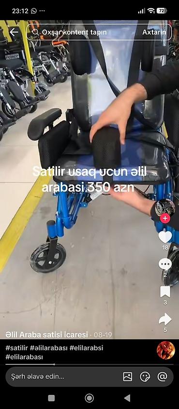 səyyar araba: Uşaq üçün əlil arabası – satılır Xüsusiyyətlər: - Tənzimlənən başlıq — 3