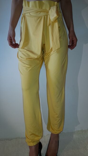 letnje ženske pantalone: Žute šalvare, L veličina, odgovara M/L. Nove sa deklaracijom