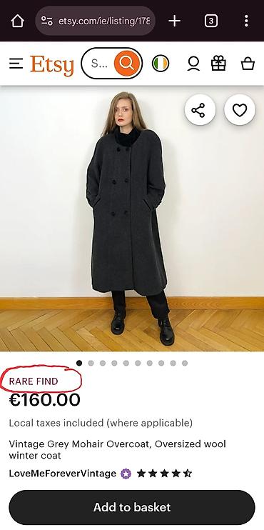 Kaputi: Kaput tamno sivi moher vuna M L raritet Kaput je raritet, kao sto se — 8