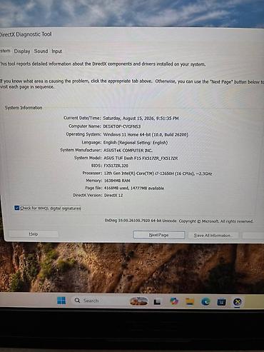 rtx 3070 laptop: Yeni ASUS TUF Gaming, 15.6 ", Intel Core i7, 512 GB, Ünvandan götürmə, Pulsuz çatdırılma, Rayonlara çatdırılma — 9
