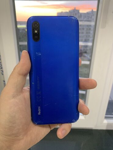 телефон дешовые: Redmi, Redmi 9A, Б/у, 32 ГБ, цвет - Синий, 2 SIM