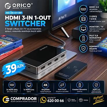 🔥 **ORICO HD-3H-GY-BP – HDMI 3-IN 1-OUT Switcher, HDMI 2.0, 4K@60Hz**