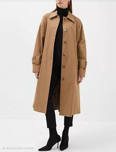 Пальто: Плащ, XL, цвет - Коричневый — 4