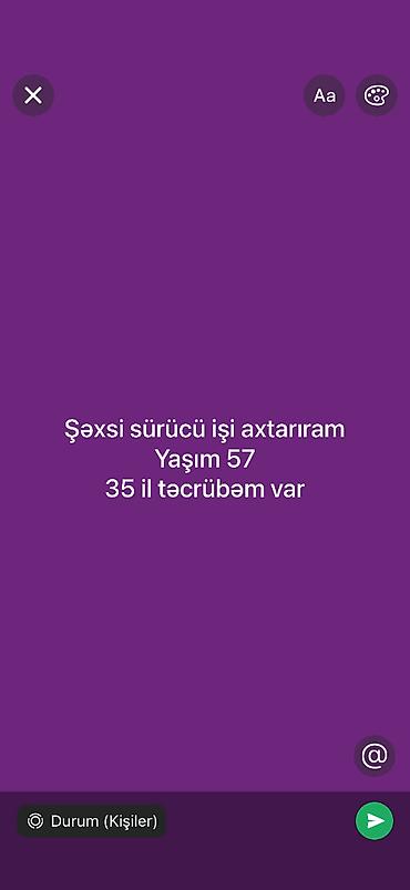 57 yaşım var. 35 ildən artıq sürücülük təcrübəm, 10 ildən çox şəxsi lalafo.az -da 57 yaşım var. 35 ildən artıq sürücülük təcrübəm, 10 ildən çox şəxsi