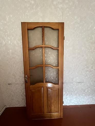 findiq tingleri: Taxta otaq qapıları – şüşəli və kor modellər - Material: təbii ağac — 4
