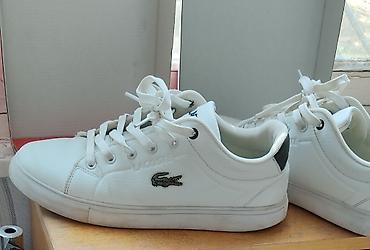 Кеды Lacoste, белые. 1000сом. 41размер. Состояние отличное