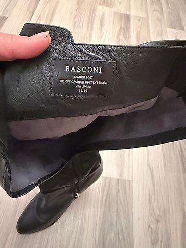 Çəkmələr: BASCONI qadın çəkməsi - Material: təbii dəri (etiketdə: Leather Boot) — 1