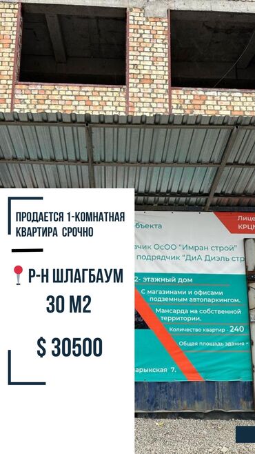 продаю одна комнатная квартира: 1 комната, 30 м², Элитка, 3 этаж, ПСО (под самоотделку)