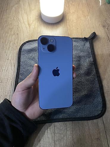 Apple iPhone: IPhone 14, Б/у, 128 ГБ, Голубой, Кабель, Чехол, 79 % — 2
