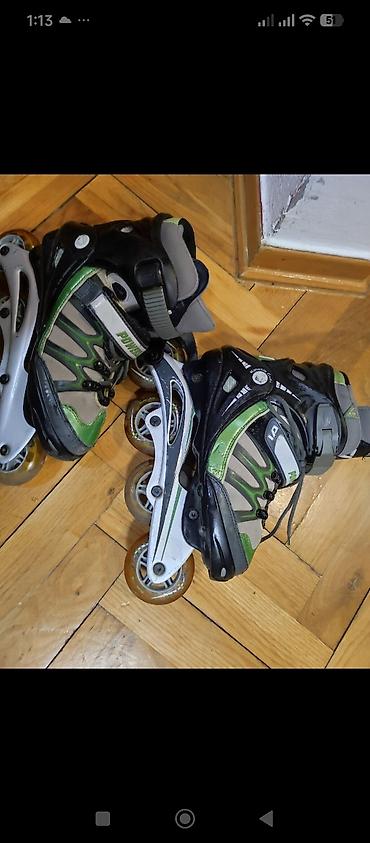Roleri i rolšue: Roleri Power Slide – inline, 4 točka po cipeli. - Dizajn: crno‑zelena — 2