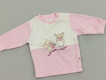 różowa bluzka z cekinami: Bluzka, 0-3 m, stan - Dobry