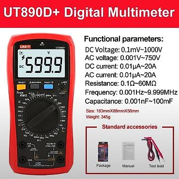 Multimetr, Uni-T, Yeni, Rəqəmsal, Zəmanətli, Rayonlara çatdırılma, Pulsuz çatdırılma, Ödənişli çatdırılma