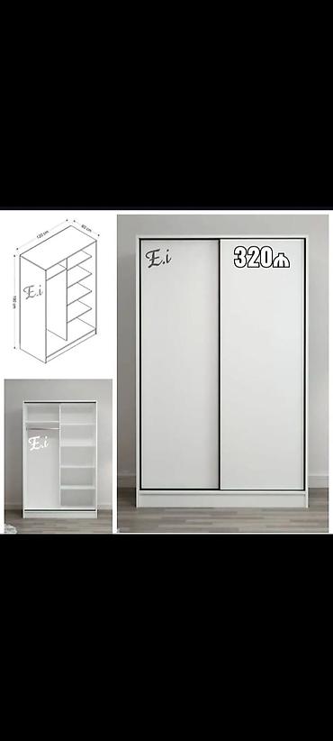 hamam asılqan: Açıq ağ rəngdə sürüşkən qapılı dolab - Ölçülər: 180 sm hündürlük, 120 — 1